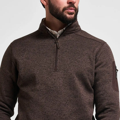 Jack Pyke Melange quarter zip fleece in brown textured heather