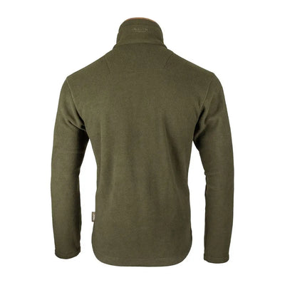 Olive green Jack Pyke Countryman Fleece Pullover with high collar and zipper