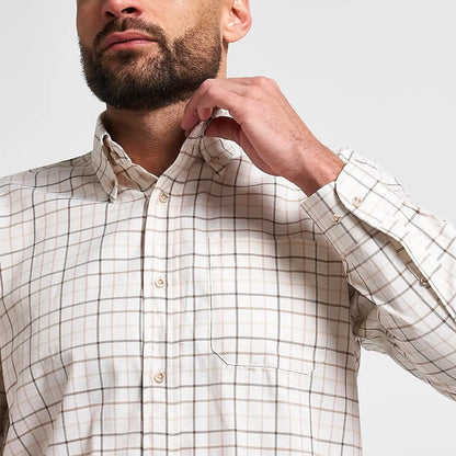 Jack Pyke Men’s Countryman long sleeved shirt in beige black plaid