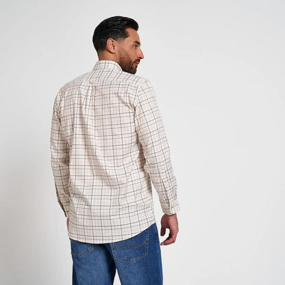 Jack Pyke Mens Countryman long sleeved shirt in beige black checkered fabric