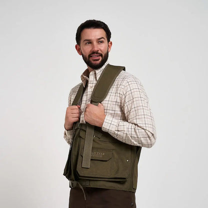 Jack Pyke Handlers vest in olive green canvas with pockets and straps