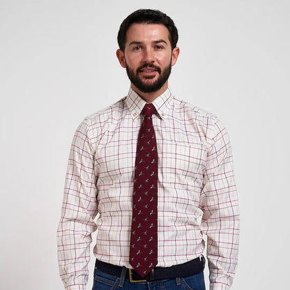 Jack Pyke pheasant patterned silk tie with subtle bird motif