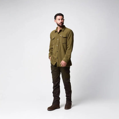 Jack Pyke Polar fleece shirt in olive green with chest pockets