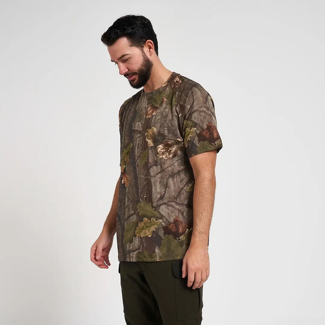 Jack Pyke Quick Wick t-shirt in woodland camo pattern