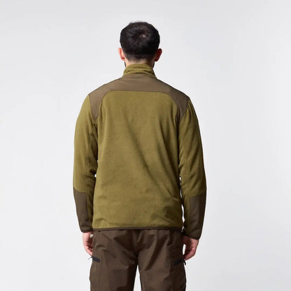 Jack Pyke Rannock fleece pullover in olive green and dark brown