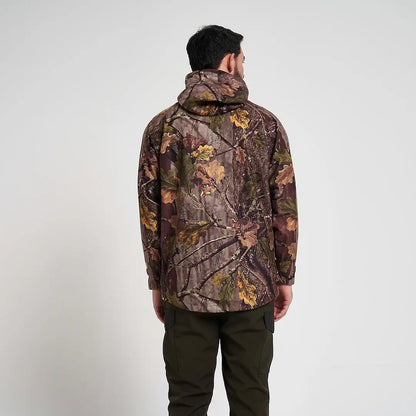 Jack Pyke Rannock waterproof hunting jacket in camo leaf pattern