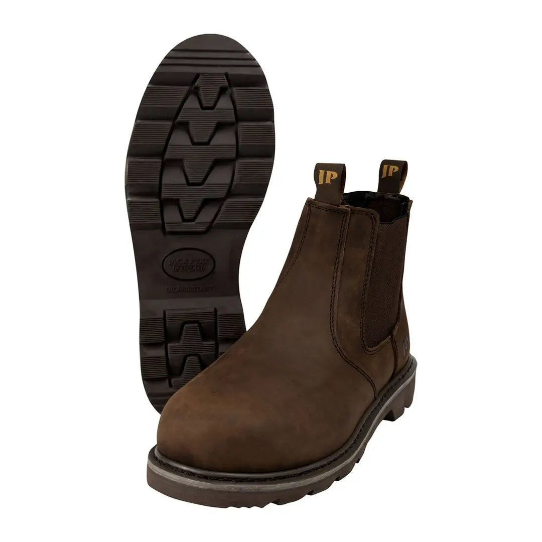 Brown leather Chelsea work boots from Jack Pyke Safety, perfect safety dealer boots