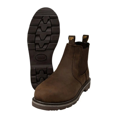 Brown leather Chelsea work boots from Jack Pyke Safety, perfect safety dealer boots