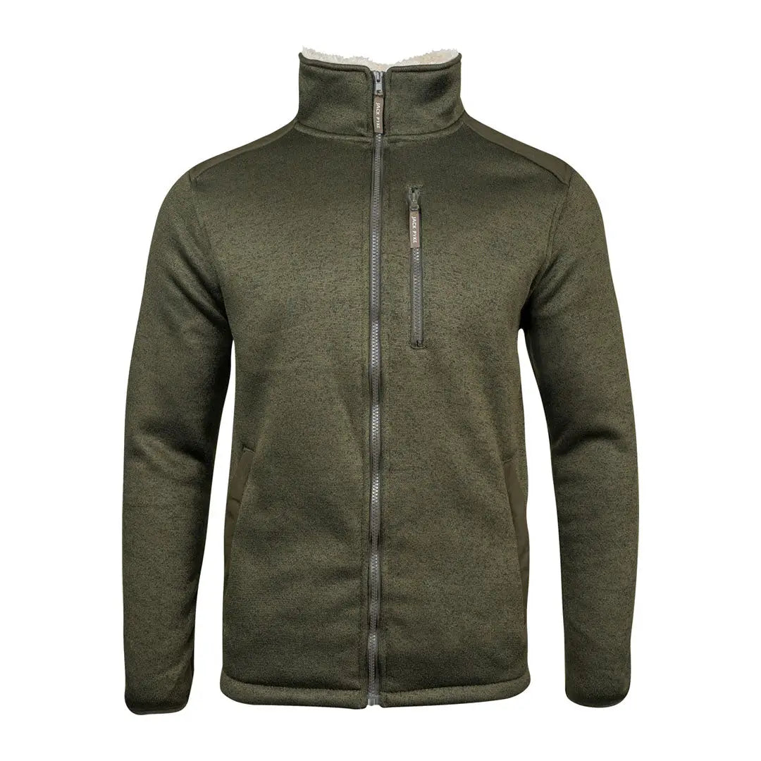 Olive green Jack Pyke Scandinavian fleece jacket with hood and full zip