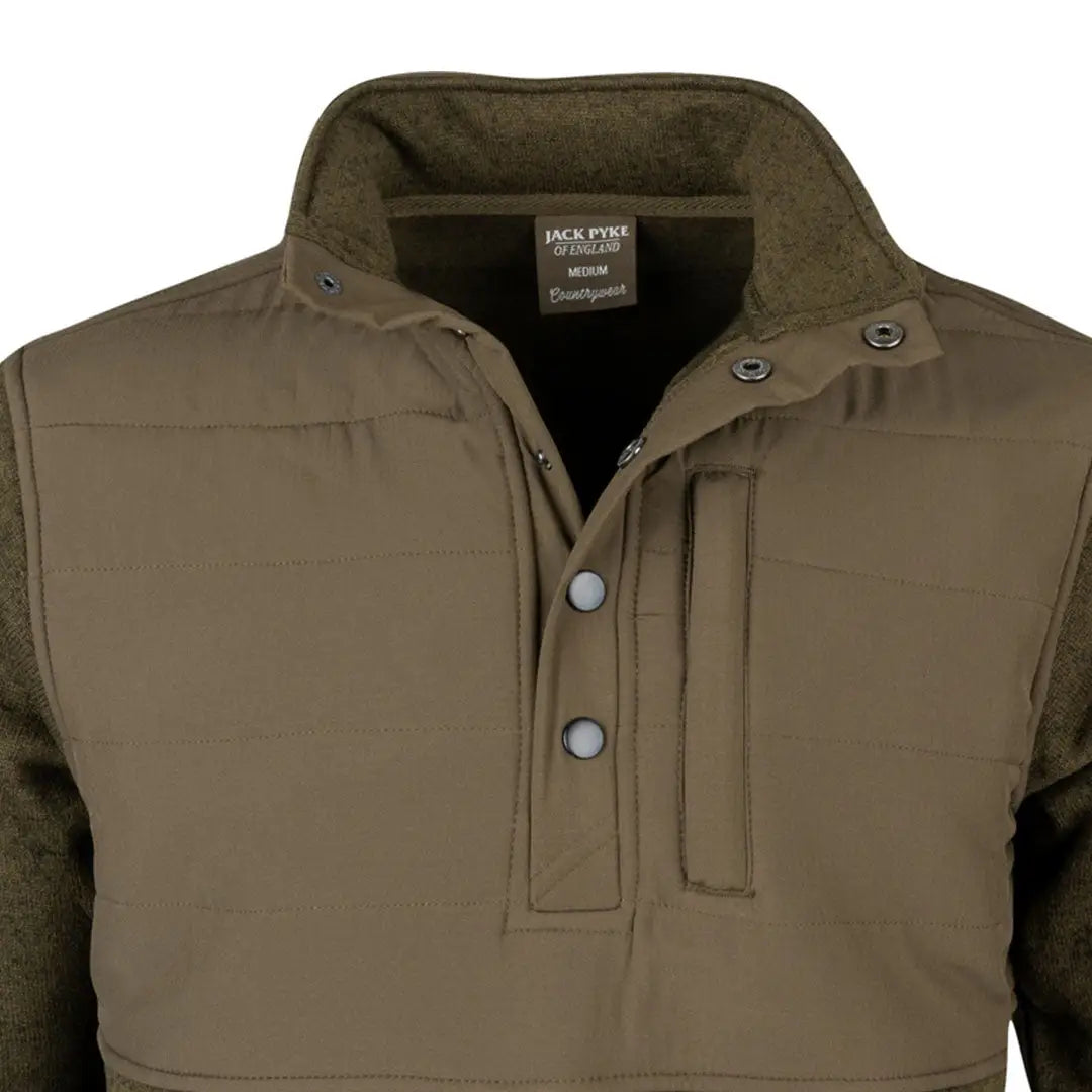 Jack Pyke Snap Neck Pullover olive green quilted vest