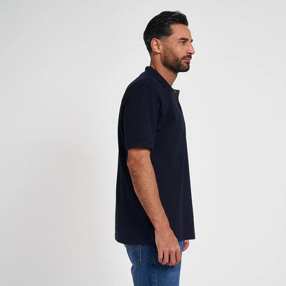 Navy blue Jack Pyke sports polo shirt with short sleeves and classic collar