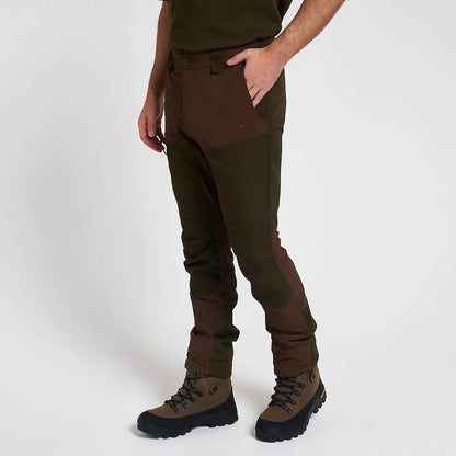 Jack Pyke technical hybrid trousers in dark olive and brown two-tone with reinforced panels