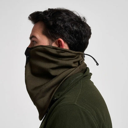 Jack Pyke technical neck gaiter in olive green with black mesh panel