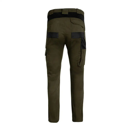 Olive green Jack Pyke Technical Work Trouser with black accents and multiple pockets