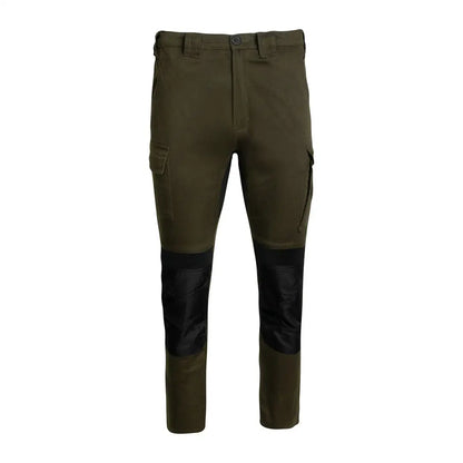 Men’s olive green Jack Pyke Technical Work Trouser with black knee patches