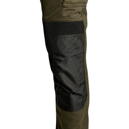 Olive green Jack Pyke Technical Work Trousers with black reinforced knee panels