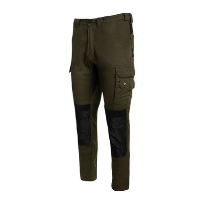 Dark green Jack Pyke Technical Work Trouser with reinforced black knee patches