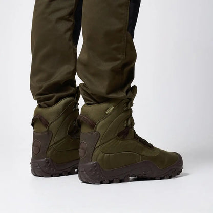 Rugged Jack Pyke Tundra boots in olive green and dark brown