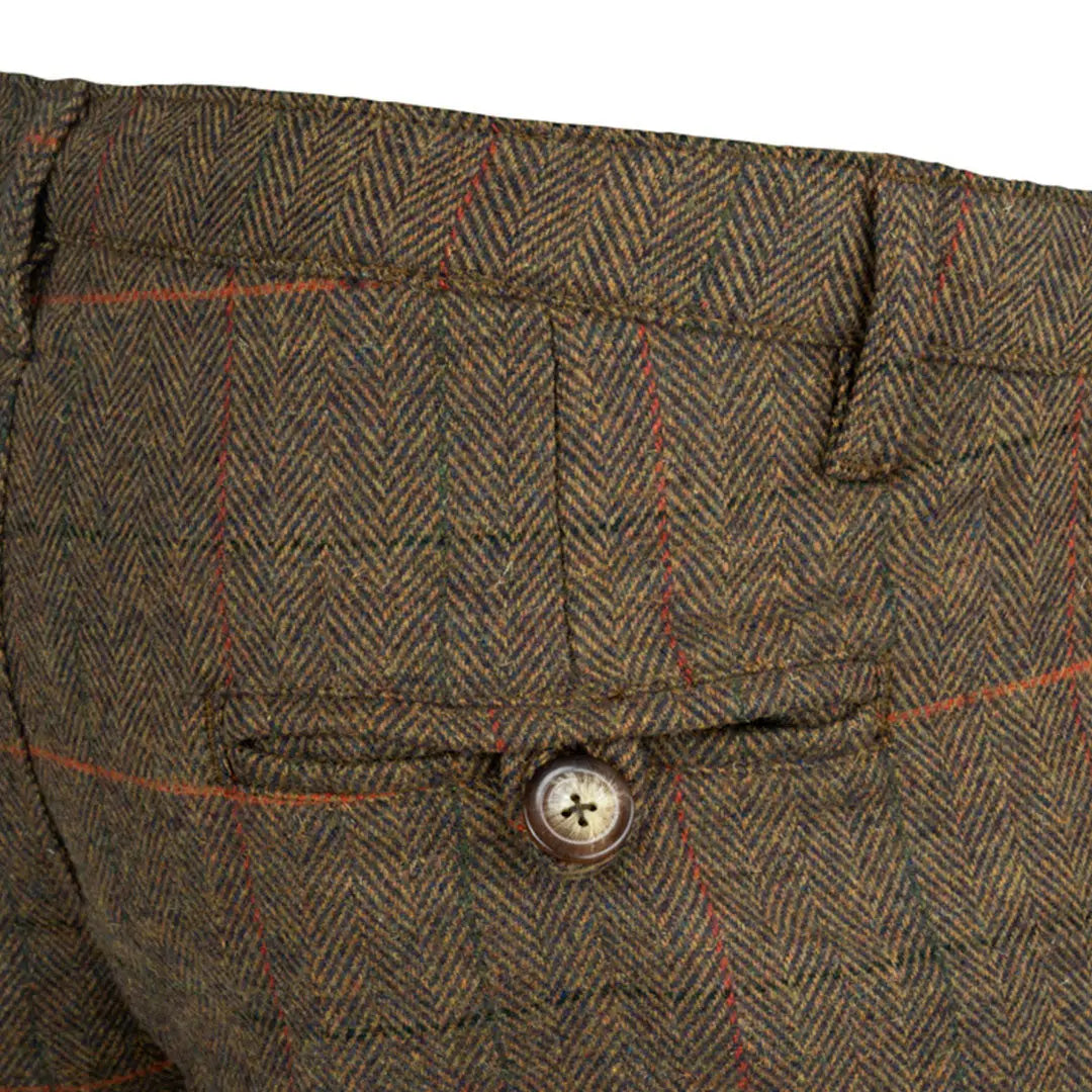 Olive green Jack Pyke Tweed Breeks with herringbone pattern