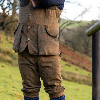 Jack Pyke brown herringbone check shooting vest in country clothing hunting style