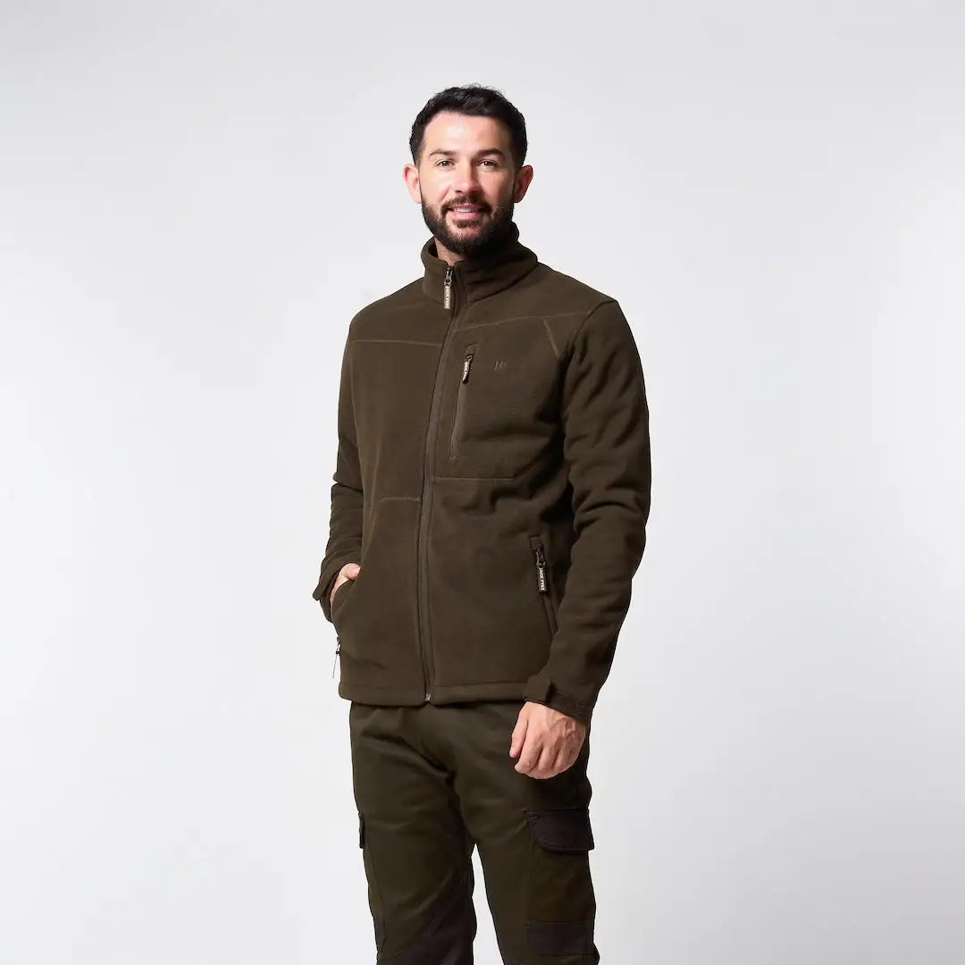Jack Pyke waterproof fleece jacket in olive green with zip pockets
