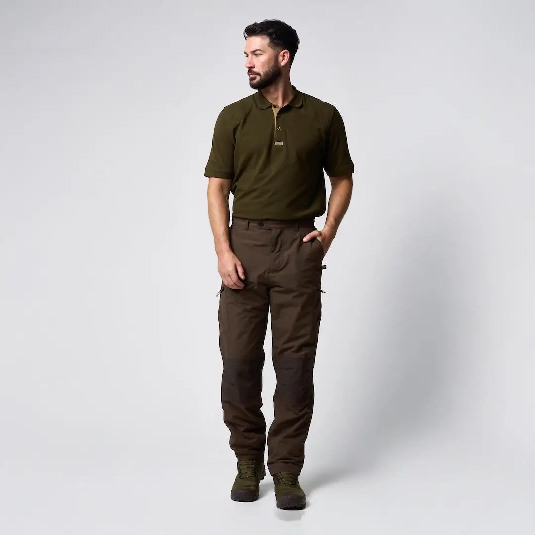 Jack Pyke Weardale olive green polo shirt with chest logo