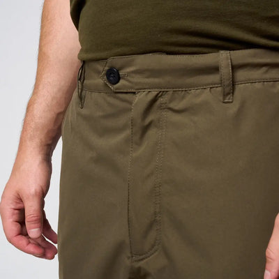 Jack Pyke Weardale olive green chino pants with black button and neat stitching