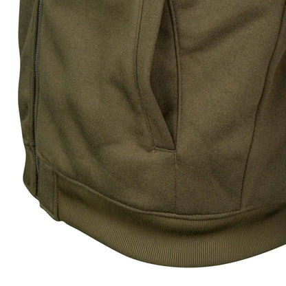 Olive green Jack Pyke Yakka Hoodie with ribbed cuffs, hem, and kangaroo pocket