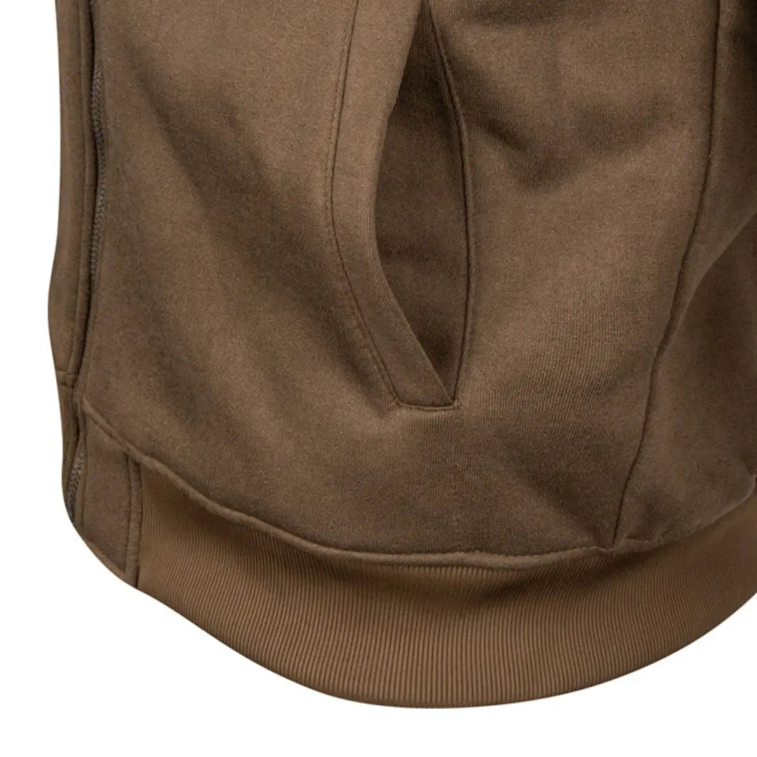 Brown Jack Pyke Yakka Hoodie with kangaroo pocket and ribbed hem for a casual look