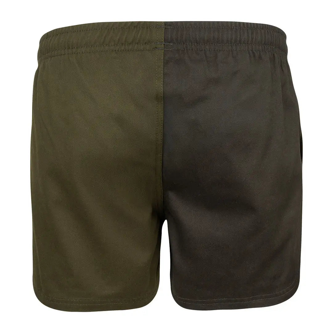 Jack Pyke Yakka shorts in olive and charcoal two-tone with drawstring waistband