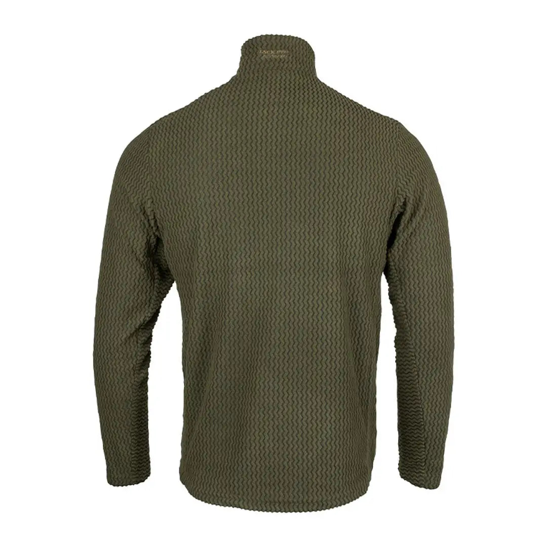 Olive green textured Jack Pyke Z Fleece Pullover for cozy outdoor adventures