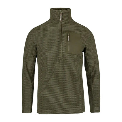 Olive green Jack Pyke Z Fleece Pullover with a stylish chest pocket texture