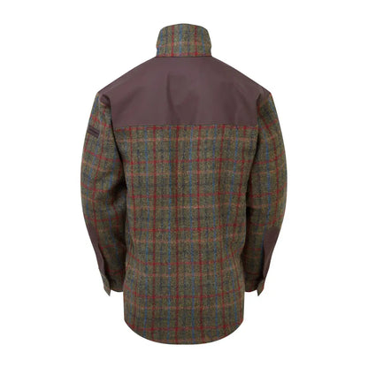 Plaid Harris Tweed jacket with solid upper back and high collar from Keela collection