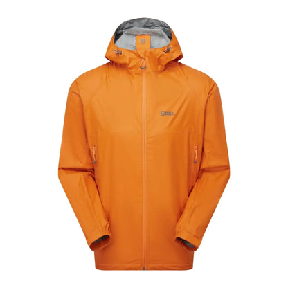 Bright orange Keela Paklite Jacket with hood and full-length zipper, perfect for country clothing