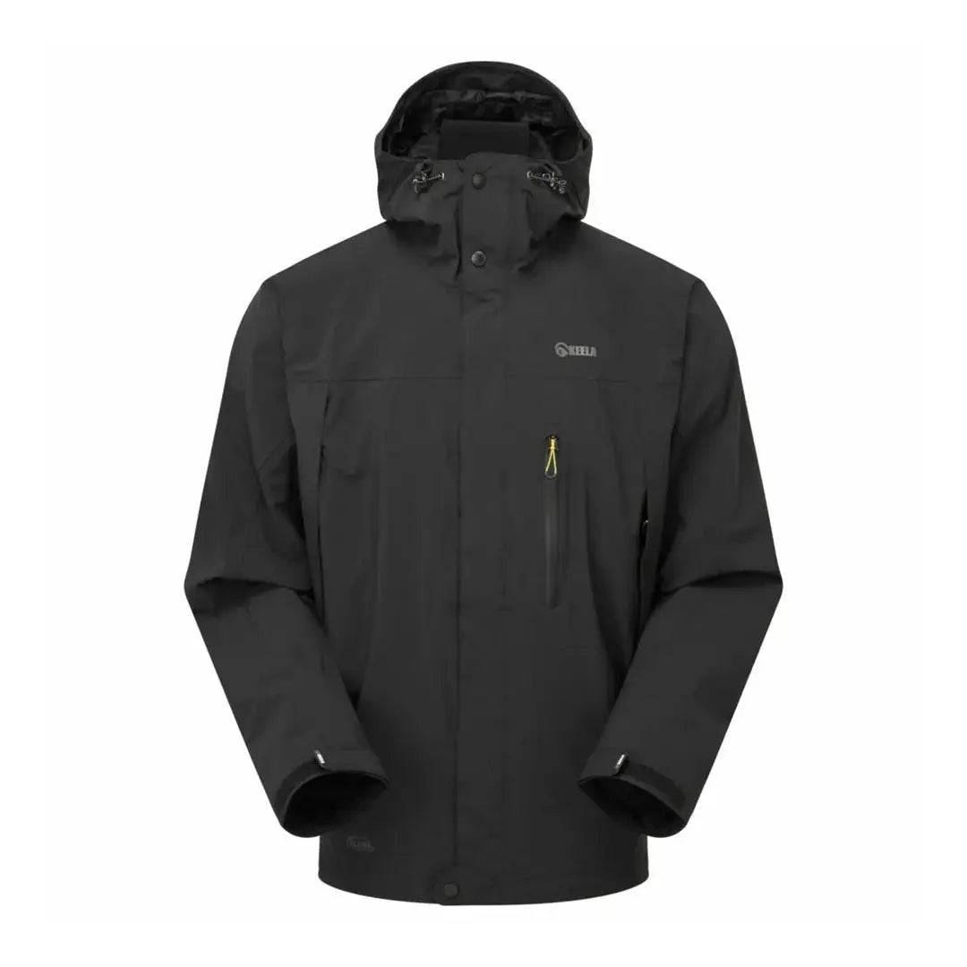Black hooded waterproof Keela Prosport Jacket, featuring a 2-layer hard shell design
