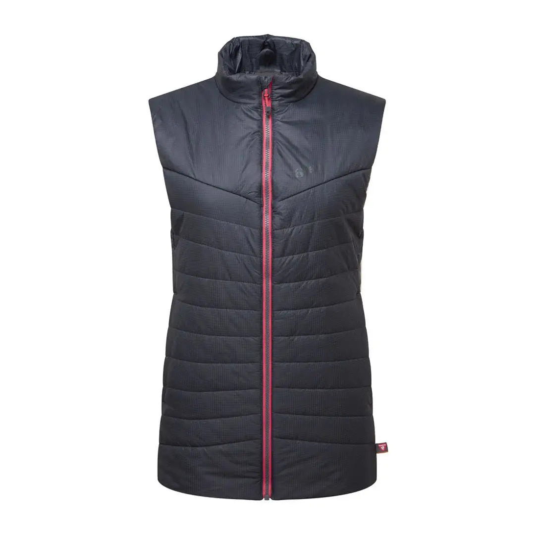 Women’s black sleeveless puffer vest with red zipper from Keela Womens Solo Primaloft Gilet, perfect for country clothing and outdoors