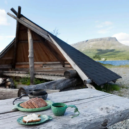 Rustic outdoor breakfast on a Kupilka Small Plate for cozy meals in nature