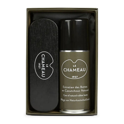 Le Chameau Boot Care Kit with natural rubber boot care products for your chameau boot