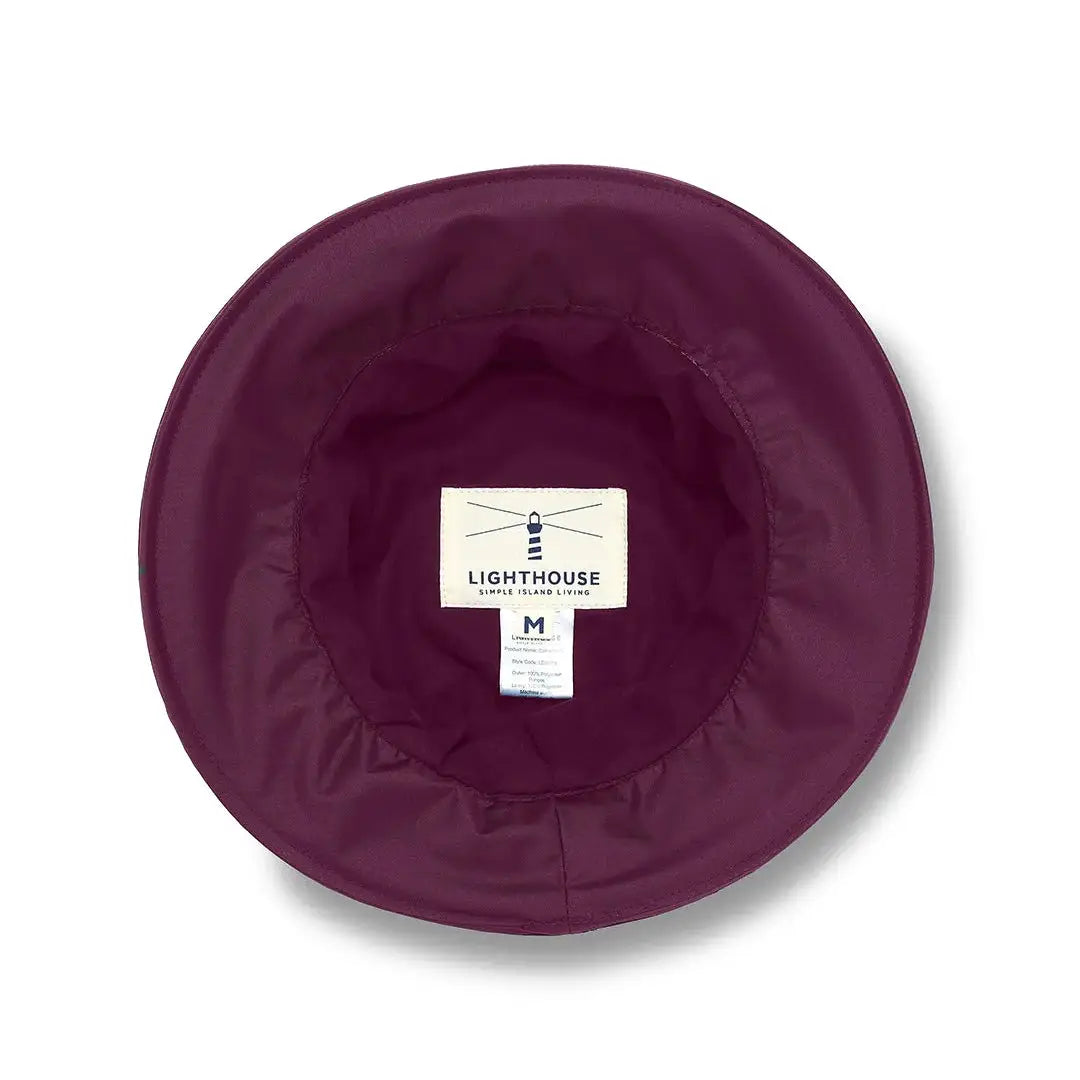 Purple Lighthouse Canterbury Waterproof Ladies Hat with stylish bucket design