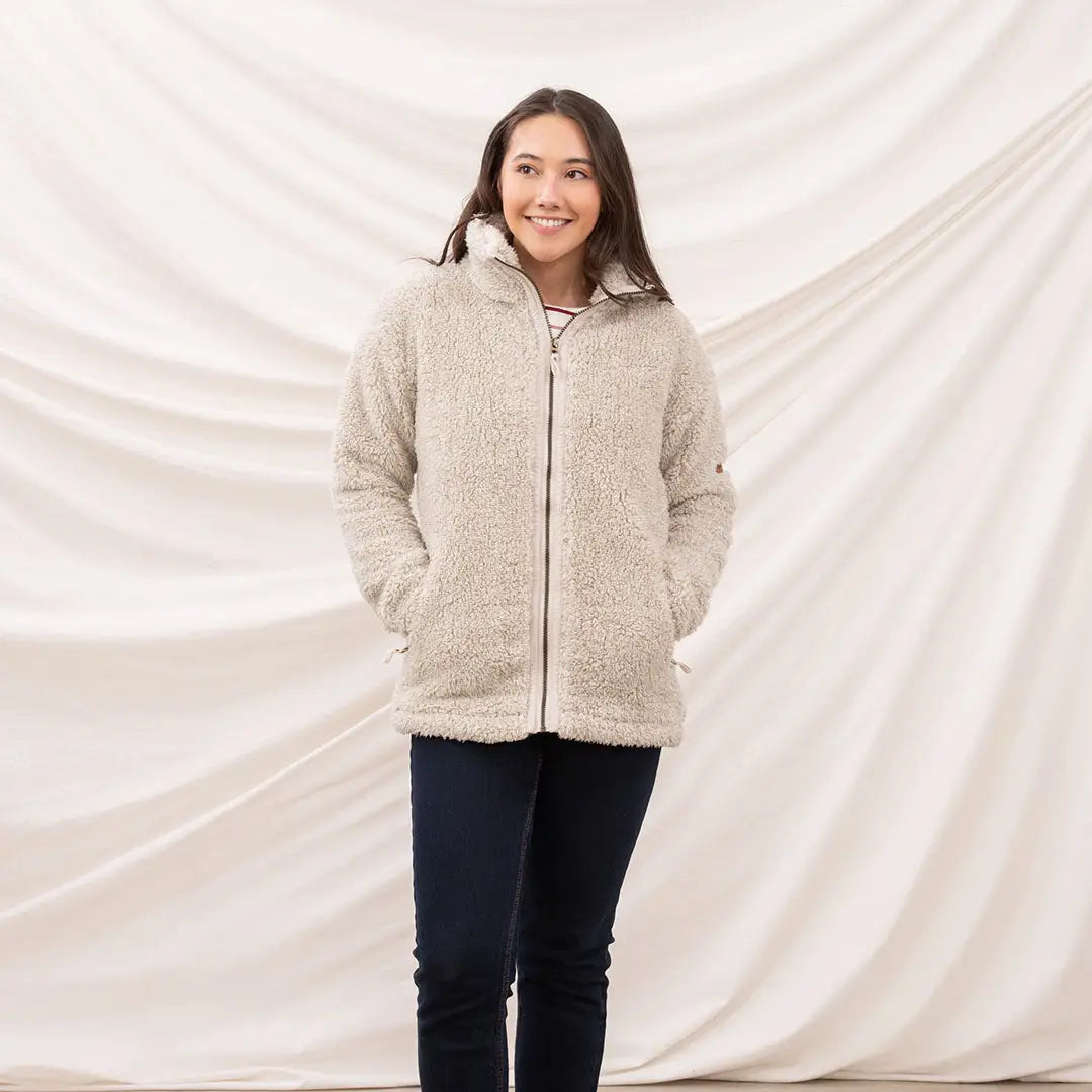 Lighthouse Cobh zip fleece jacket in light beige, perfect for country clothing casual style
