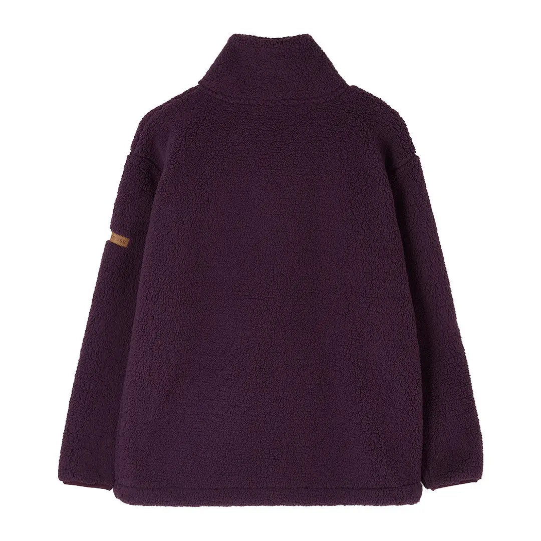 Plum purple Lighthouse Cobh zip fleece pullover with stand-up collar, perfect for country clothing