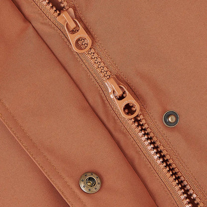 Lighthouse Imogen Ladies Coat with brown color, two-way zipper, and snap closures