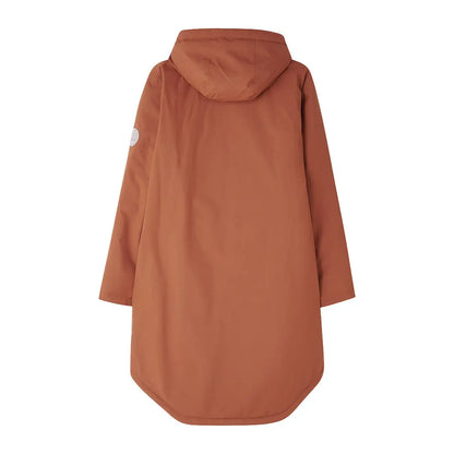 Lighthouse Imogen Ladies Coat in terracotta with hood and white logo on sleeve