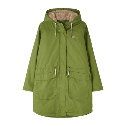 Green Lighthouse Isobel Coat with faux-fur lining and drawstring waist for cozy style