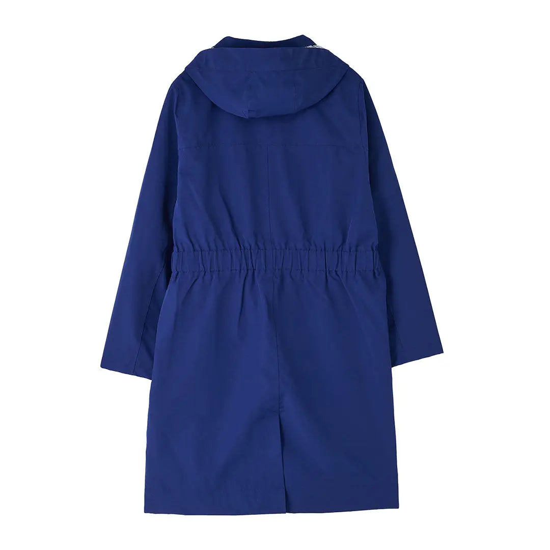 Blue hooded raincoat from Lighthouse Ladies Annika, perfect for stylish rainy days