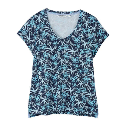 Floral-patterned V-neck T-shirt from Lighthouse Ladies Ariana collection for ladies ariana