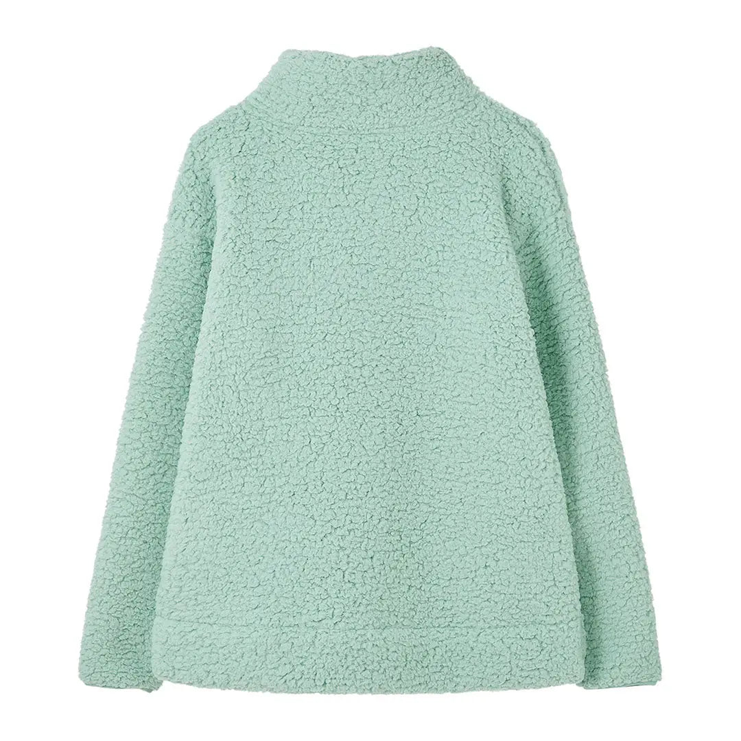 Mint green sherpa pullover from Lighthouse Ladies Bay Fleece collection