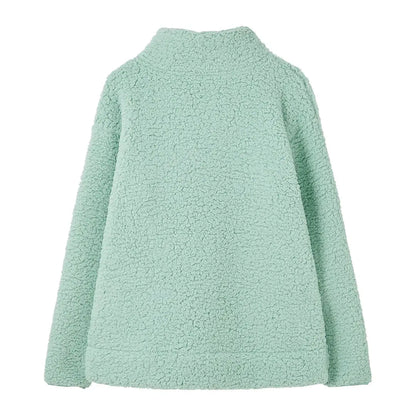 Mint green sherpa pullover from Lighthouse Ladies Bay Fleece collection