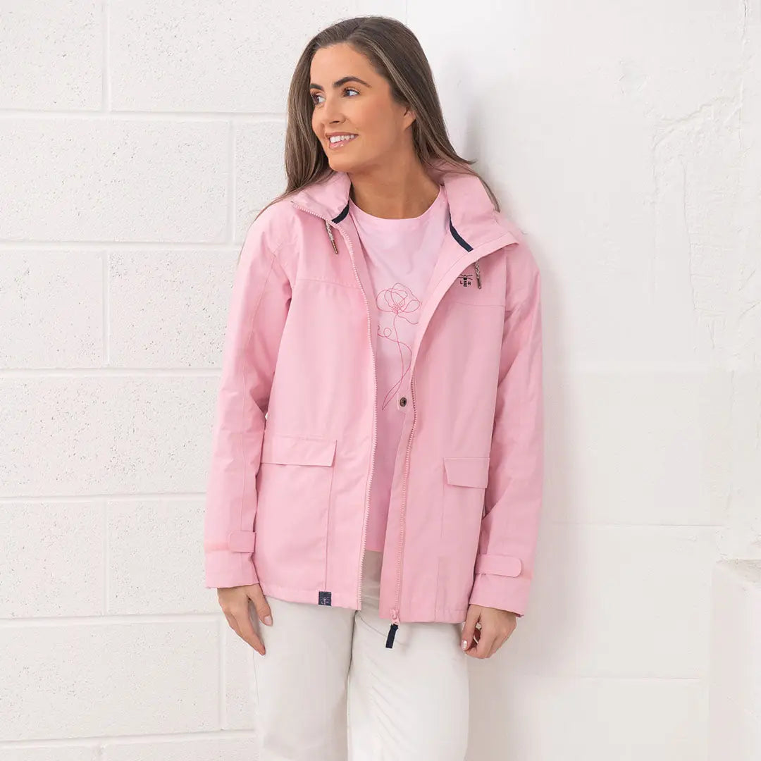 Pink Hooded Jacket from Lighthouse Ladies Beachcomber II Coat for stylish beach vibes