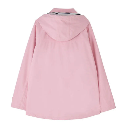 Pink hooded jacket of the Lighthouse Ladies Beachcomber II Coat for stylish beach outings
